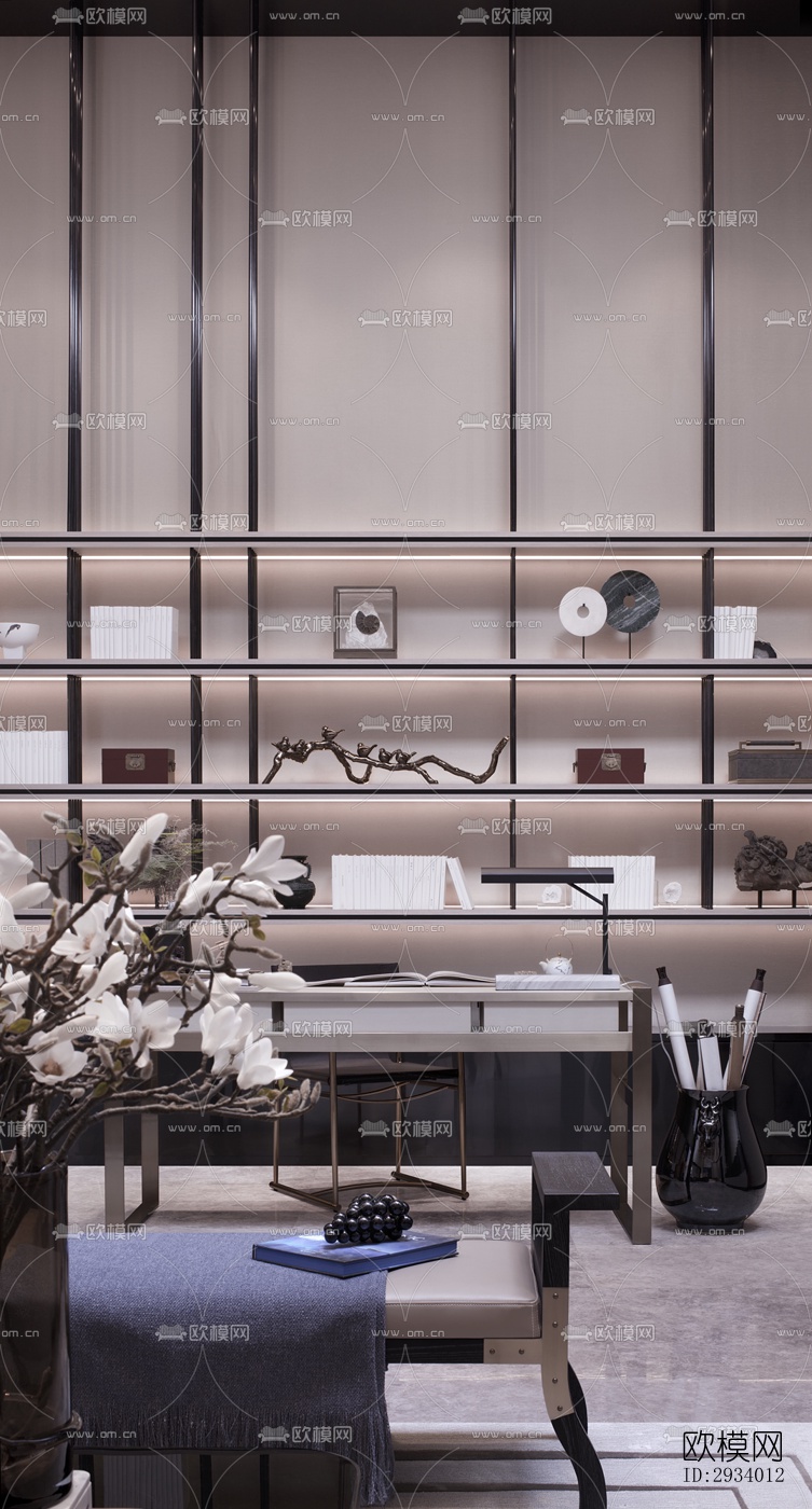 新中式别墅效果图下载（渲染图3）