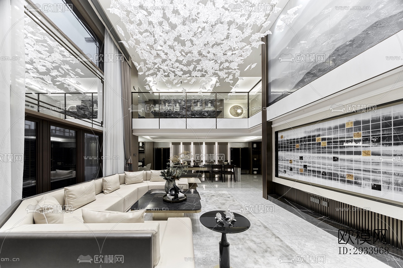 新中式别墅效果图下载（渲染图10）