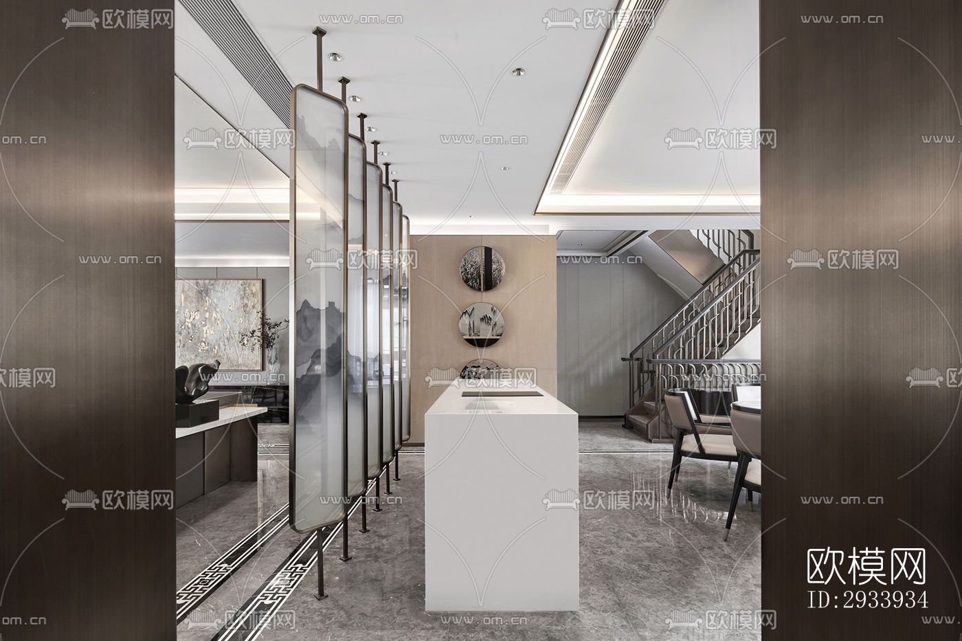 新中式别墅效果图下载（渲染图17）