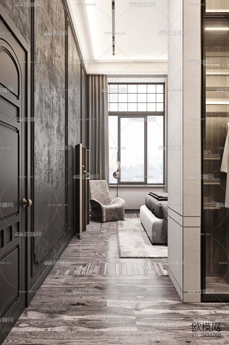 现代平层效果图下载（渲染图1）