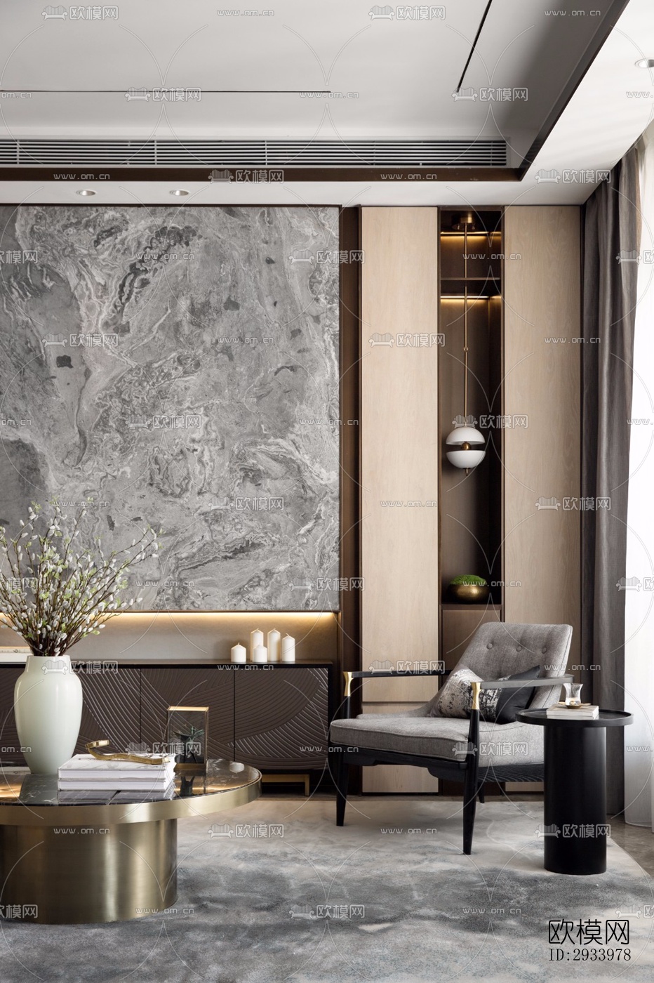 新中式别墅效果图下载（渲染图5）