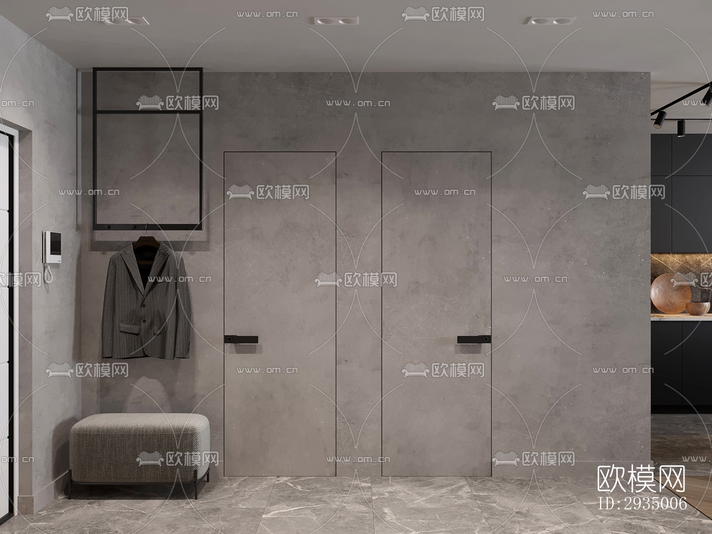 现代平层效果图下载（渲染图19）