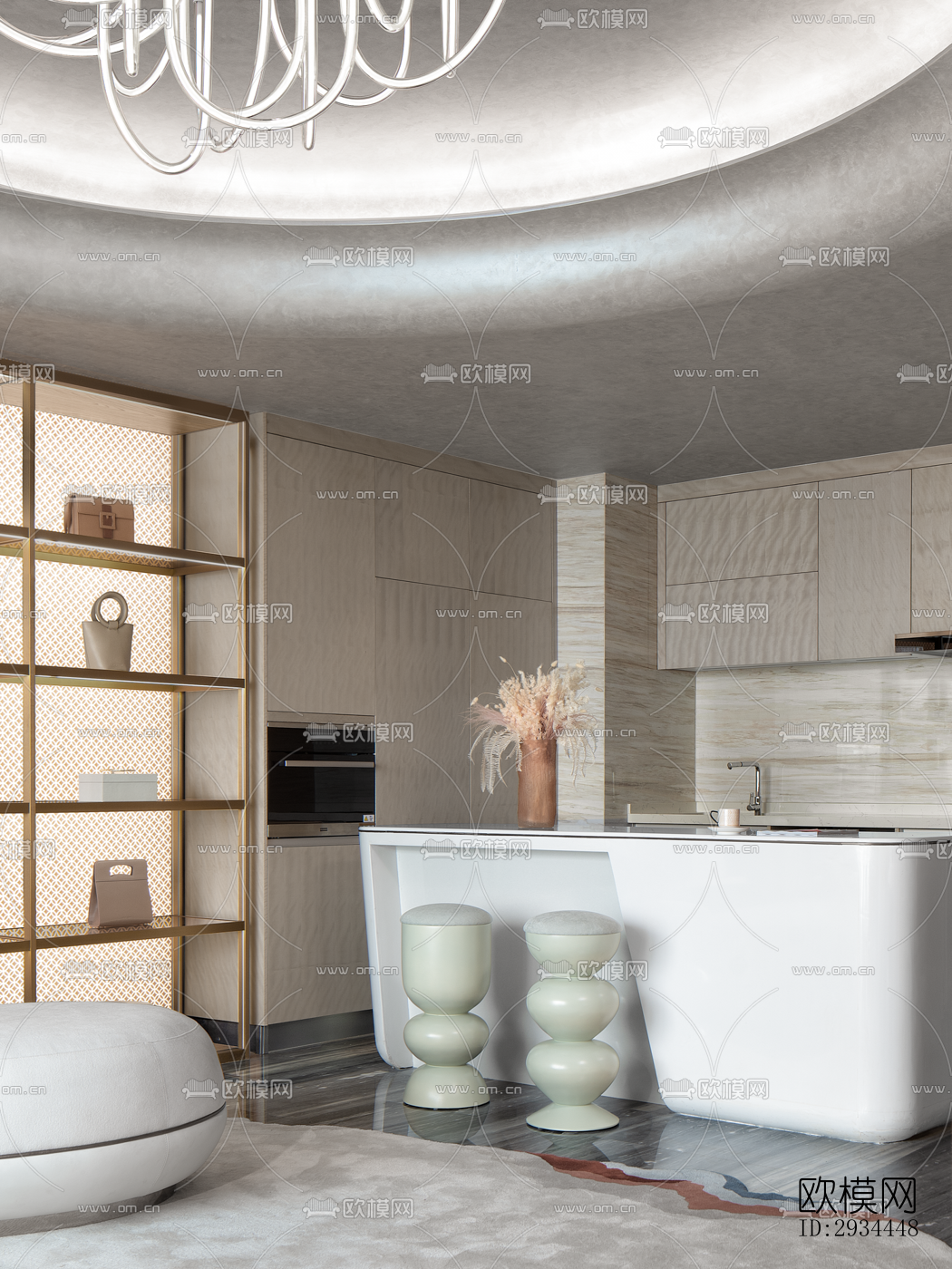 后现代平层效果图下载（渲染图2）