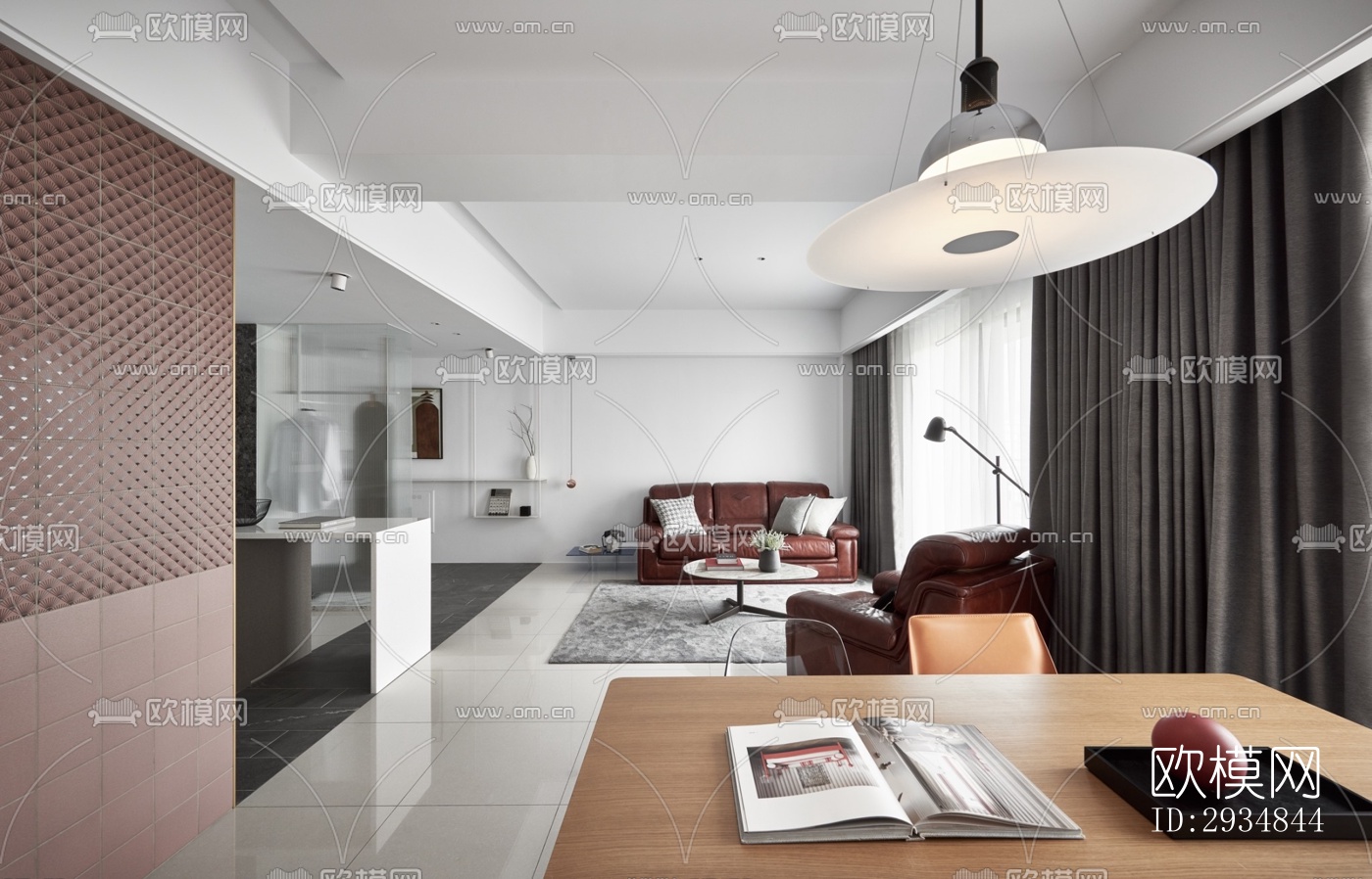 现代平层效果图下载（渲染图7）