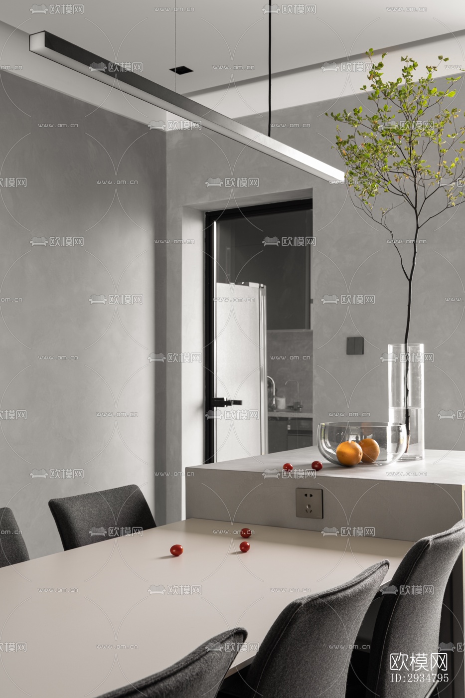 现代平层效果图下载（渲染图6）