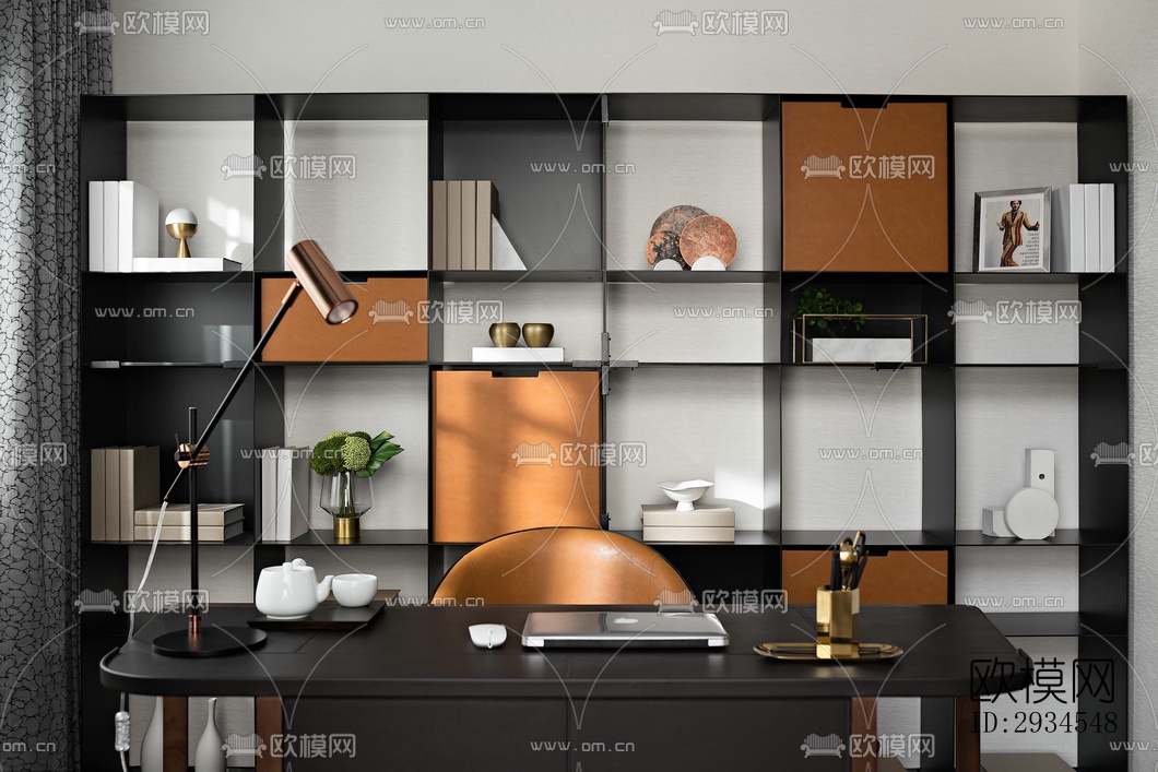 新中式平层效果图下载（渲染图13）