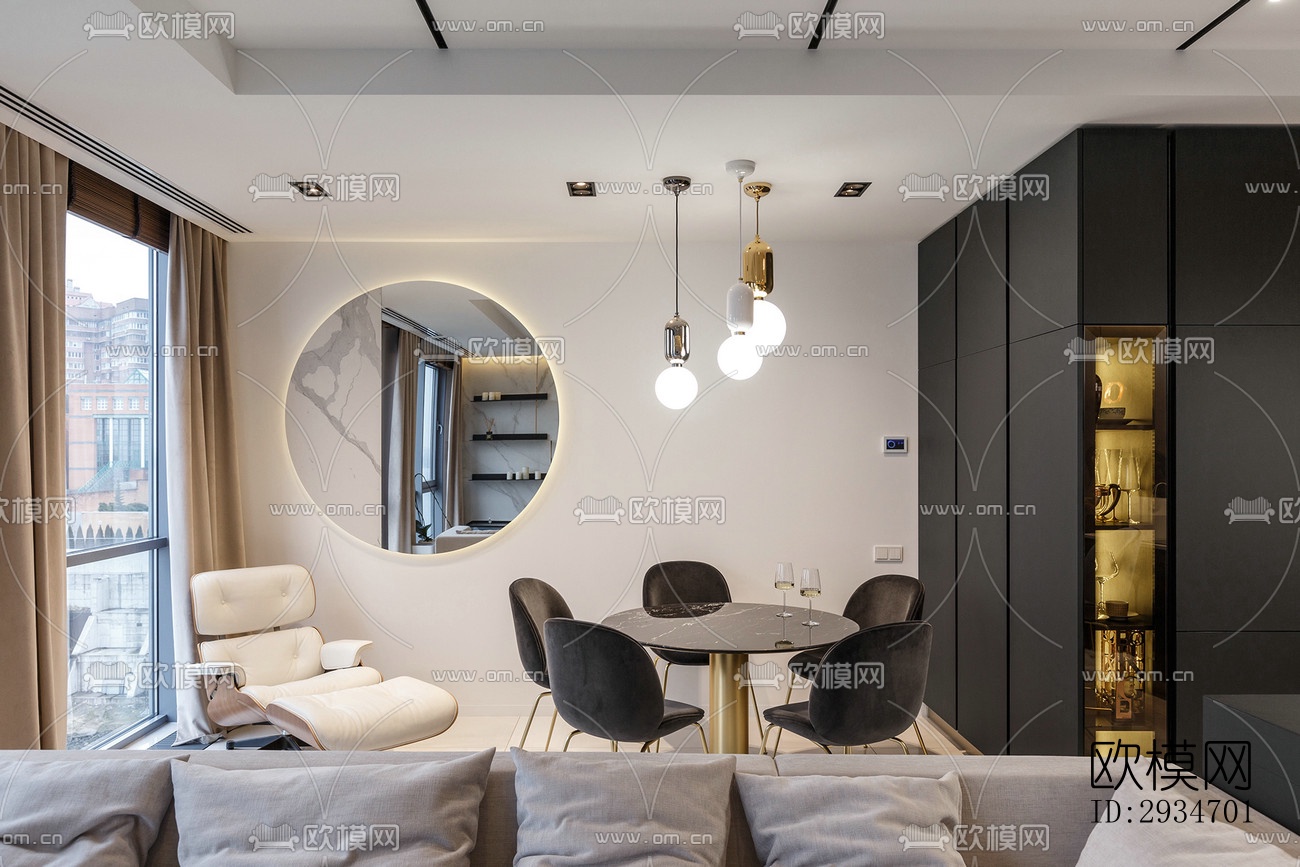 现代平层效果图下载（渲染图16）