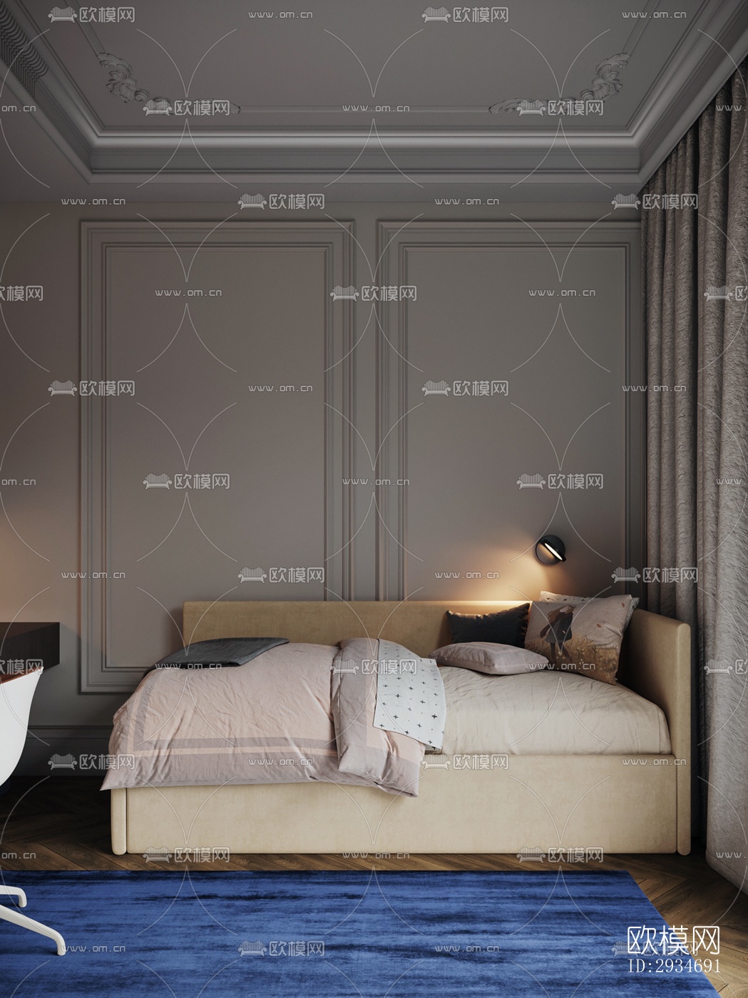 欧式平层效果图下载（渲染图5）