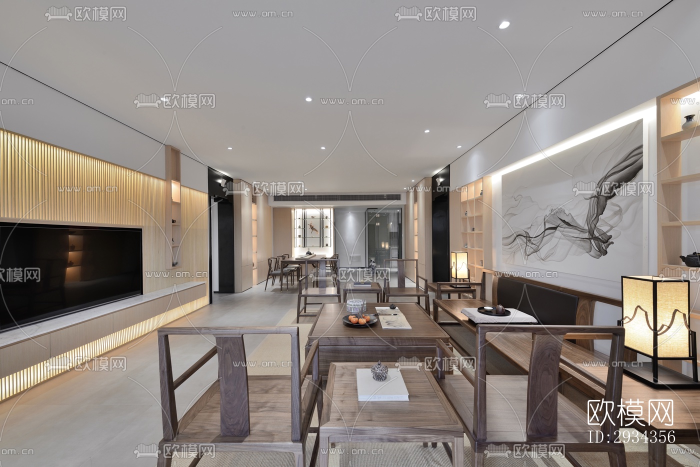 中式平层效果图下载（渲染图9）