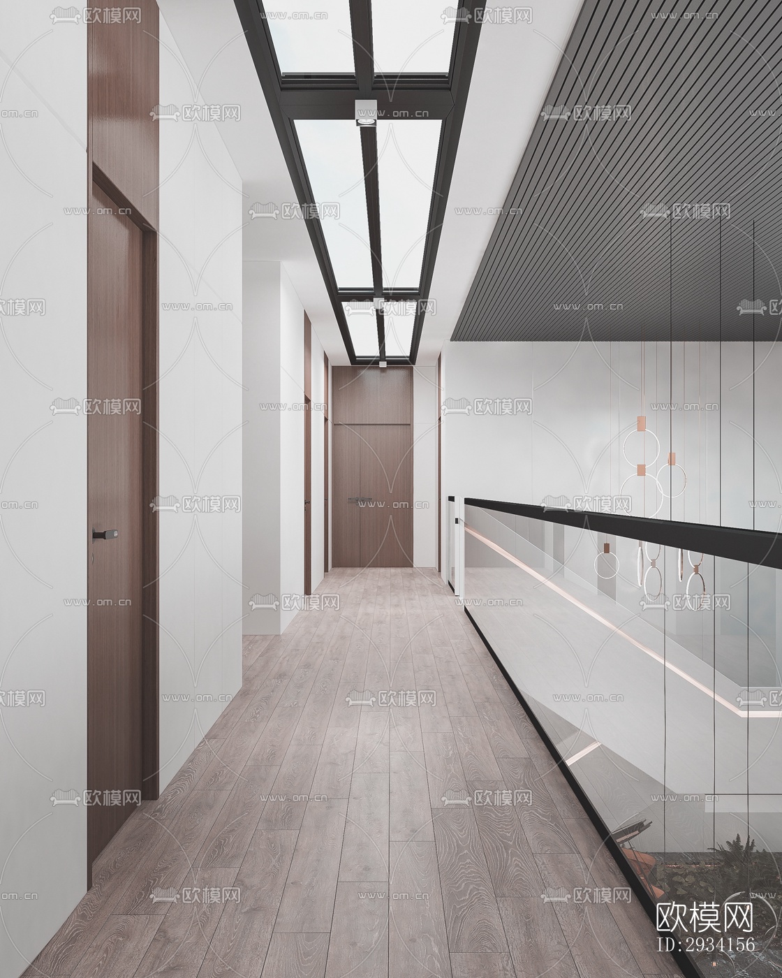 高级灰别墅效果图下载（渲染图13）