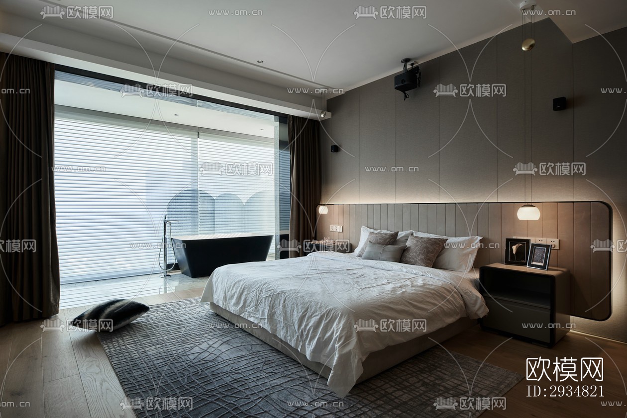 现代平层效果图下载（渲染图6）