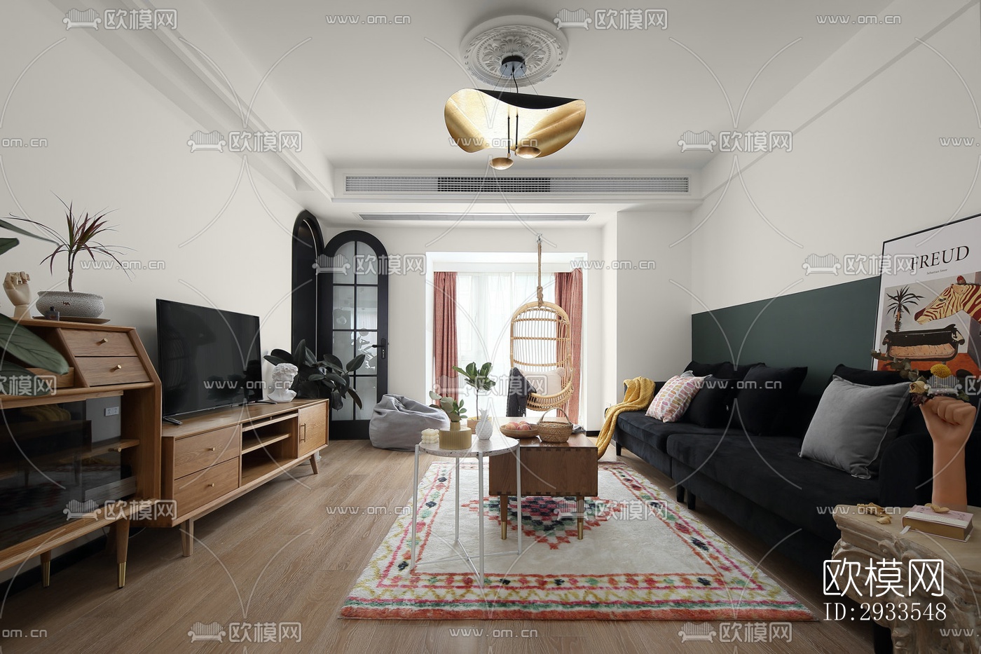 北欧公寓效果图下载（渲染图2）