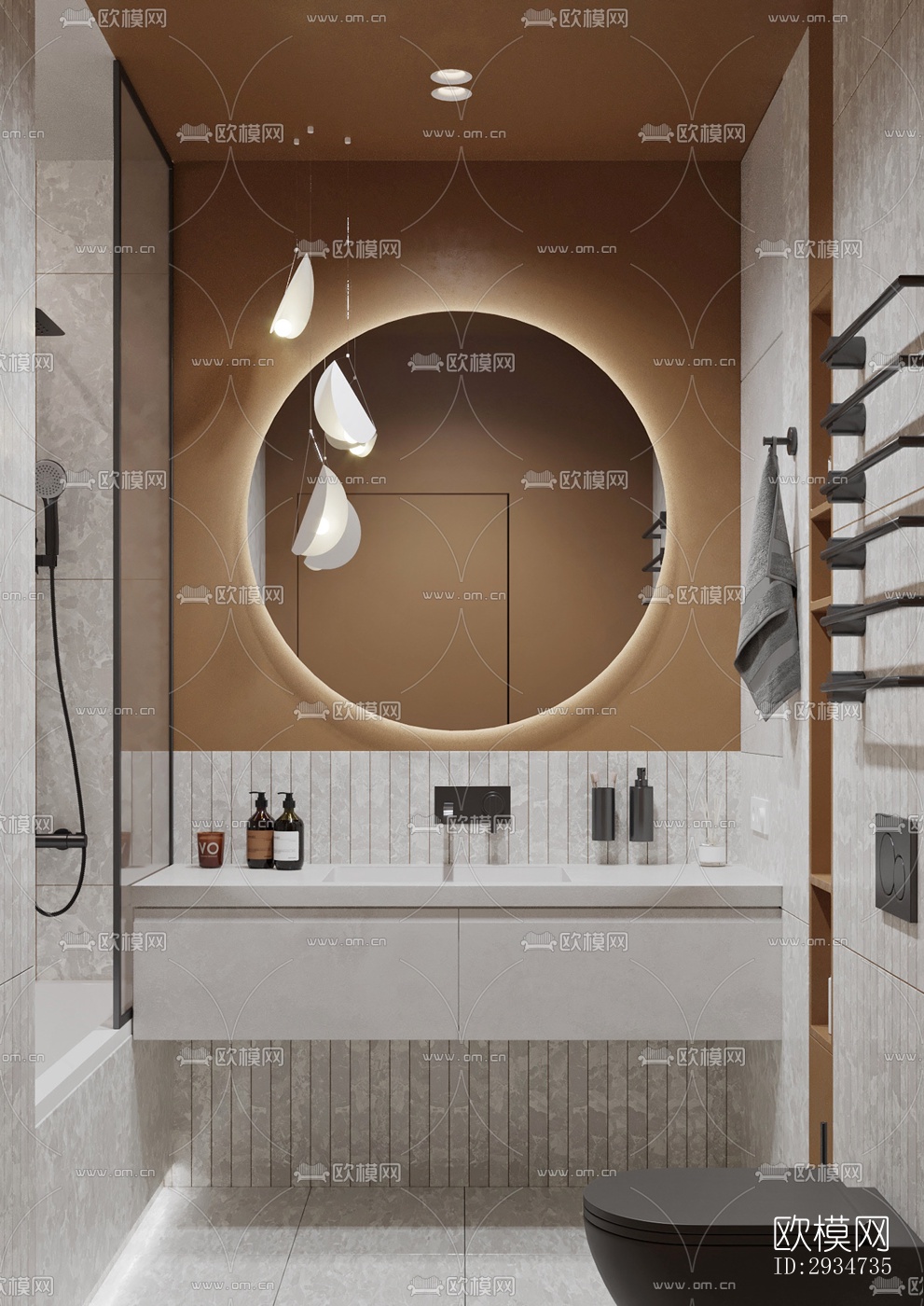 现代平层效果图下载（渲染图2）