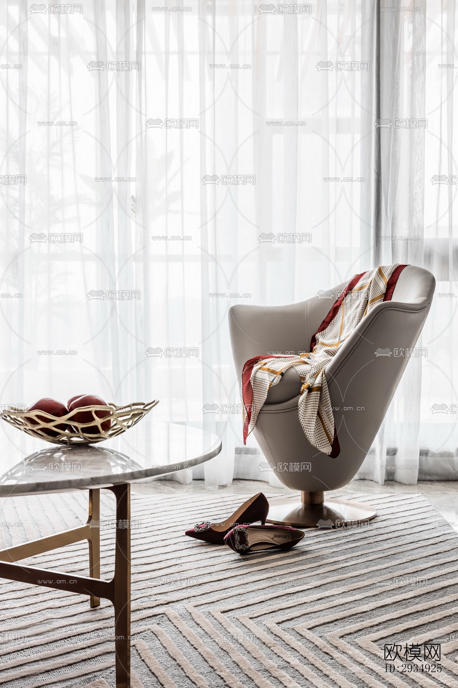 现代平层效果图下载（渲染图18）