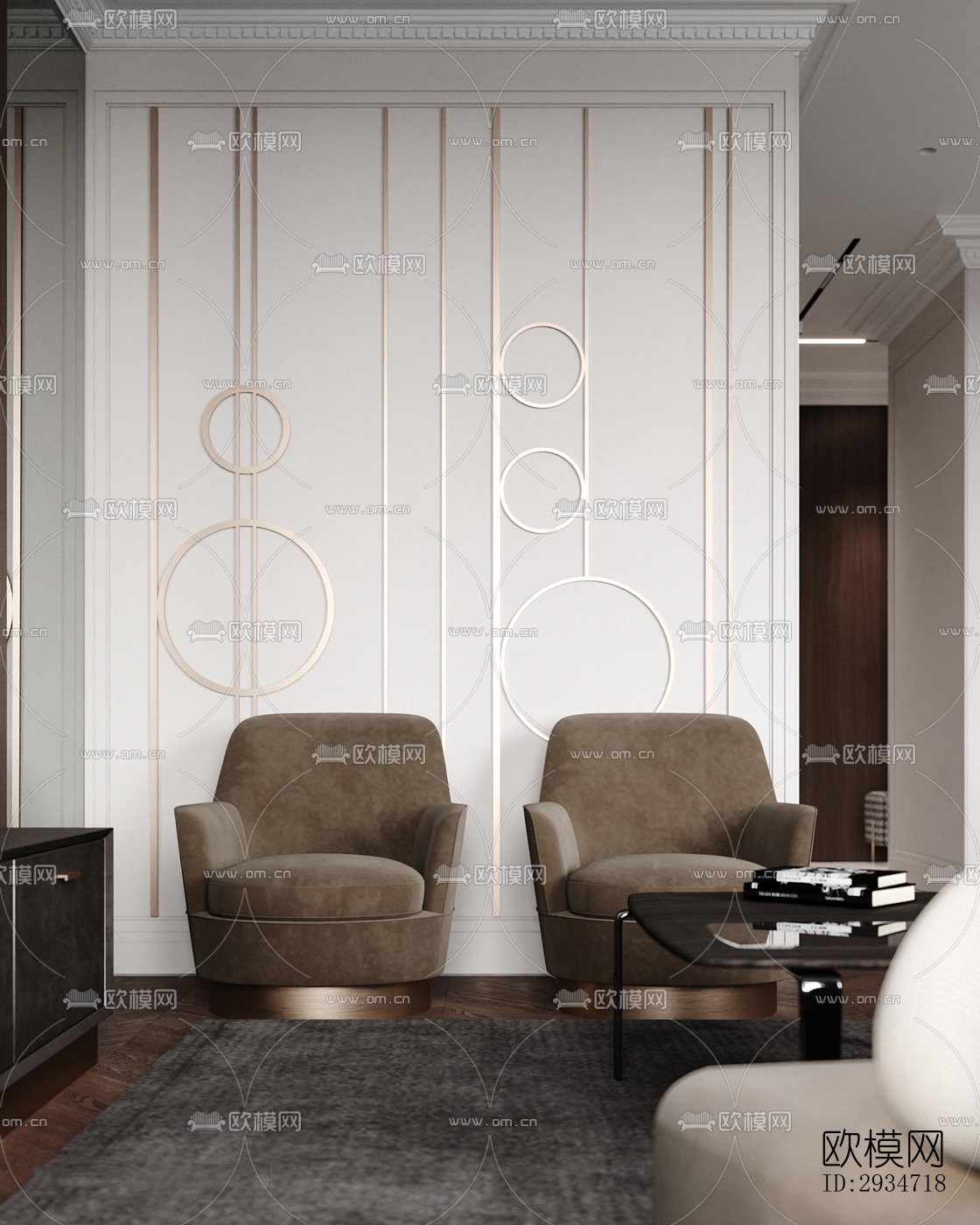 现代平层效果图下载（渲染图1）