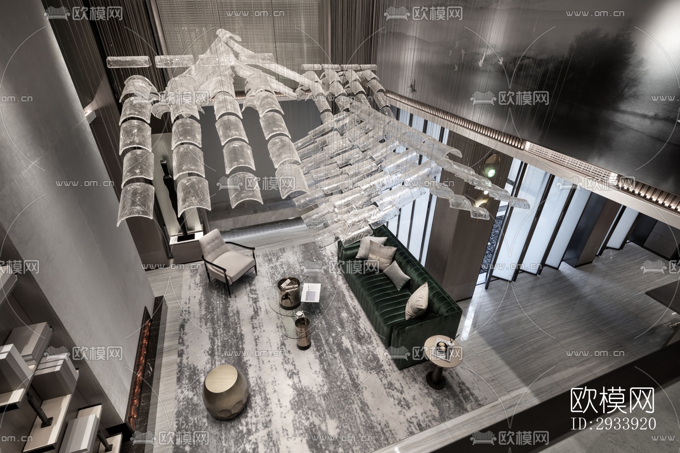 新中式别墅效果图下载（渲染图2）