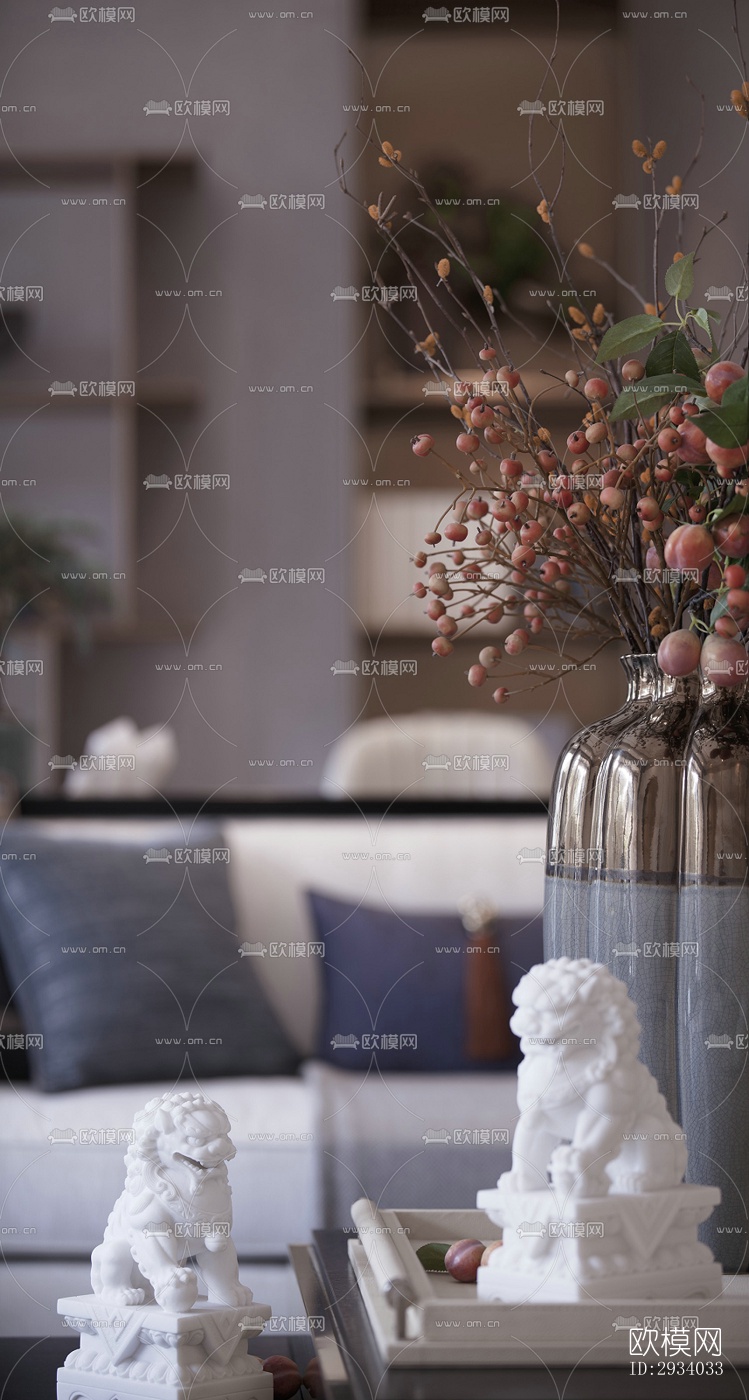 新中式别墅效果图下载（渲染图1）