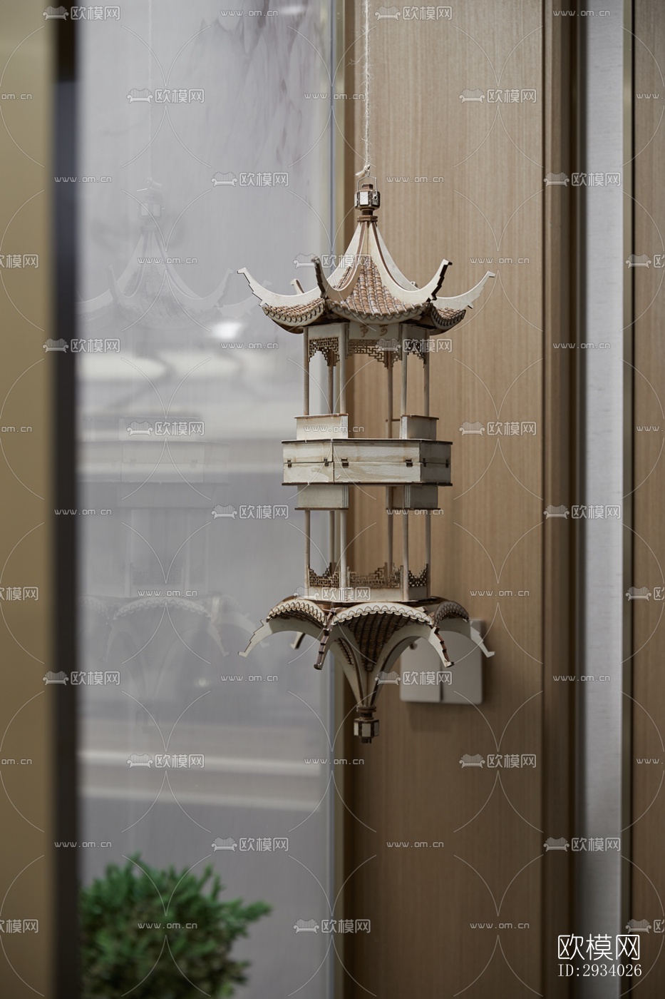 新中式别墅效果图下载（渲染图9）