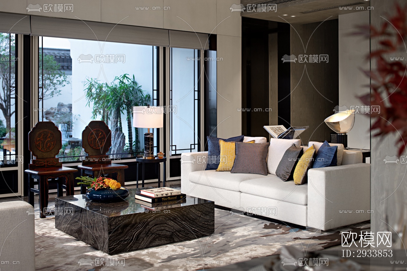 中式别墅效果图下载（渲染图18）