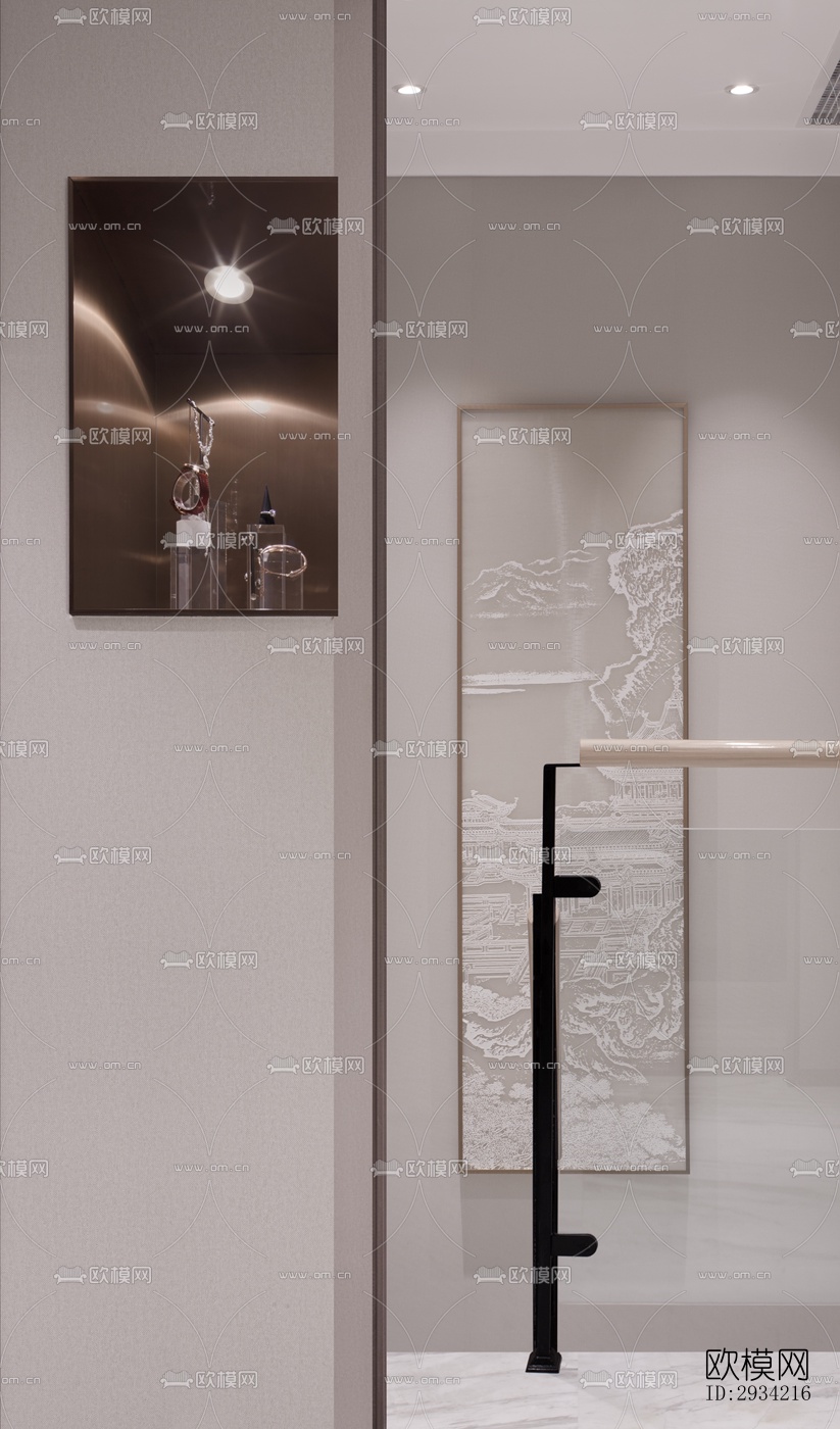 新中式复式效果图下载（渲染图3）