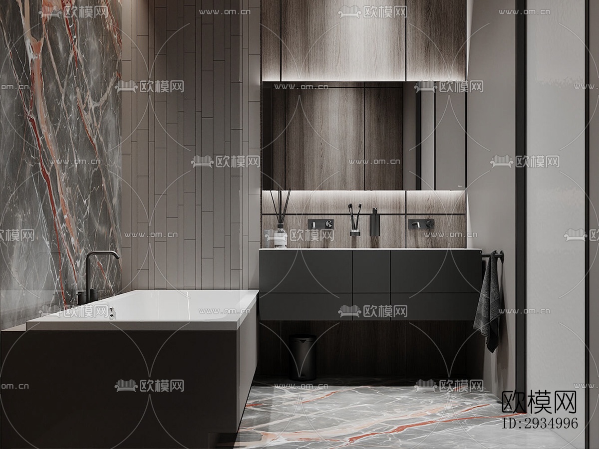 现代平层效果图下载（渲染图16）