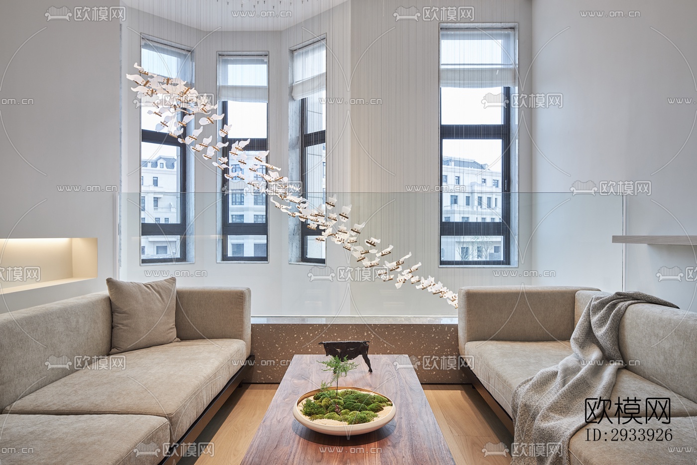 新中式别墅效果图下载（渲染图1）