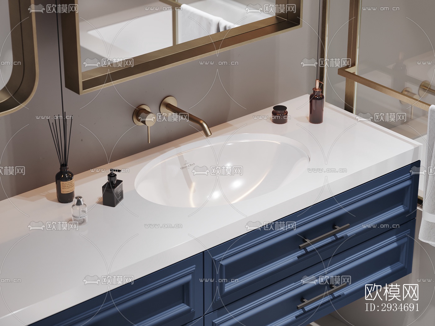 欧式平层效果图下载（渲染图14）