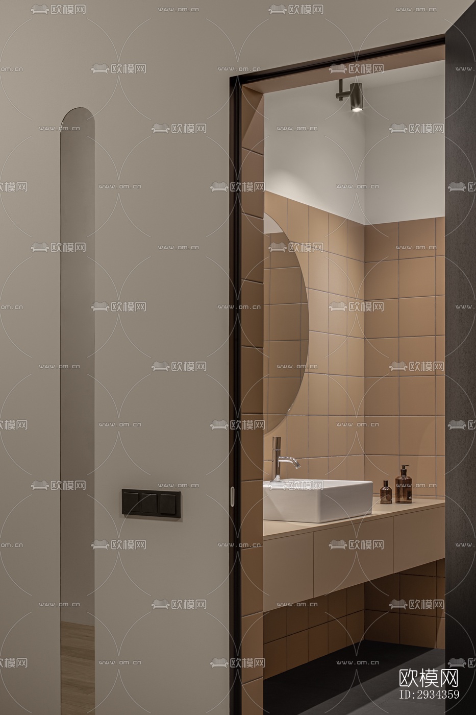 侘寂平层效果图下载（渲染图4）