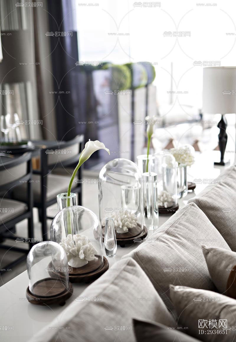 新中式平层效果图下载（渲染图2）