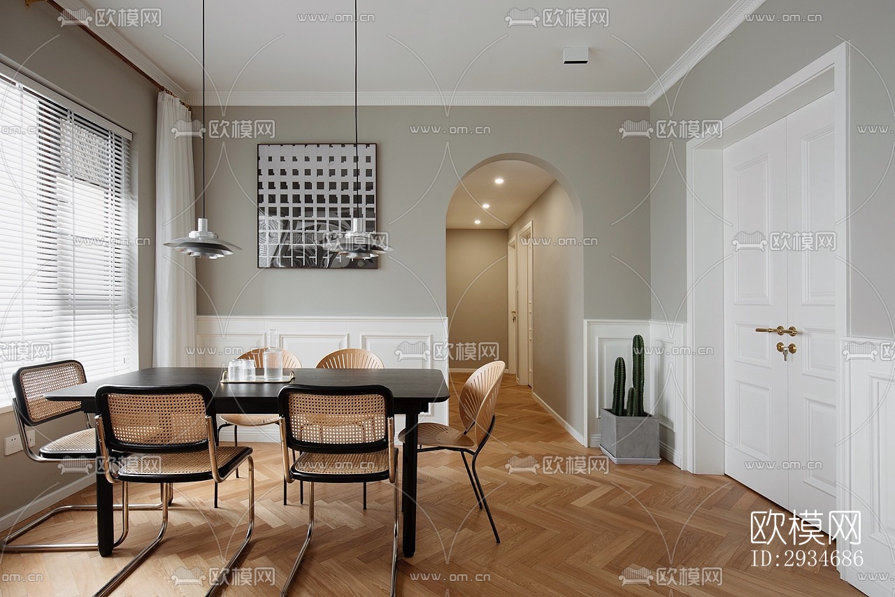 欧式平层效果图下载（渲染图9）