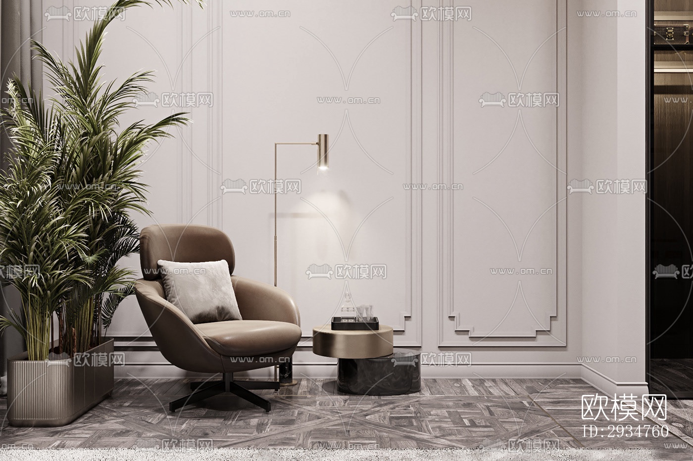 现代平层效果图下载（渲染图4）