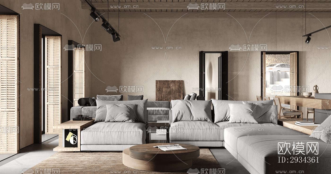 侘寂平层效果图下载（渲染图14）