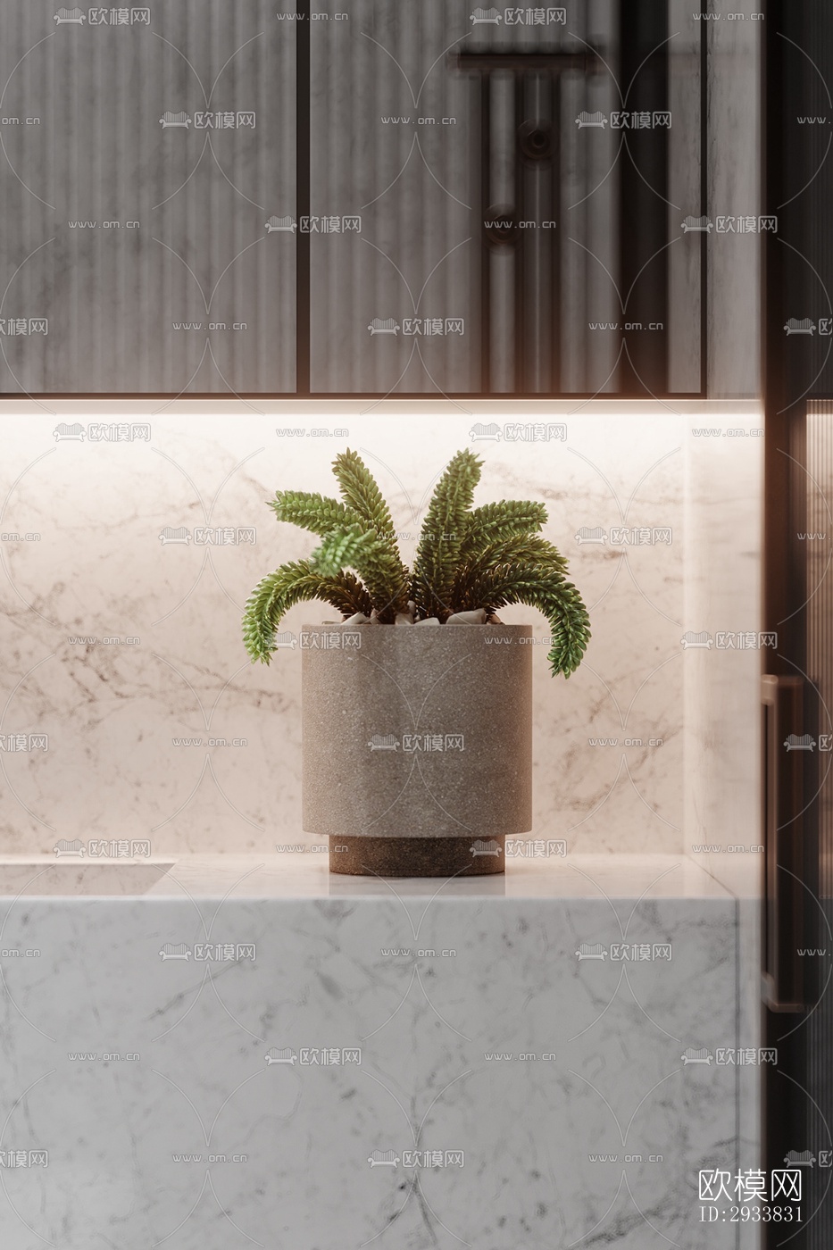 高级灰公寓效果图下载（渲染图5）