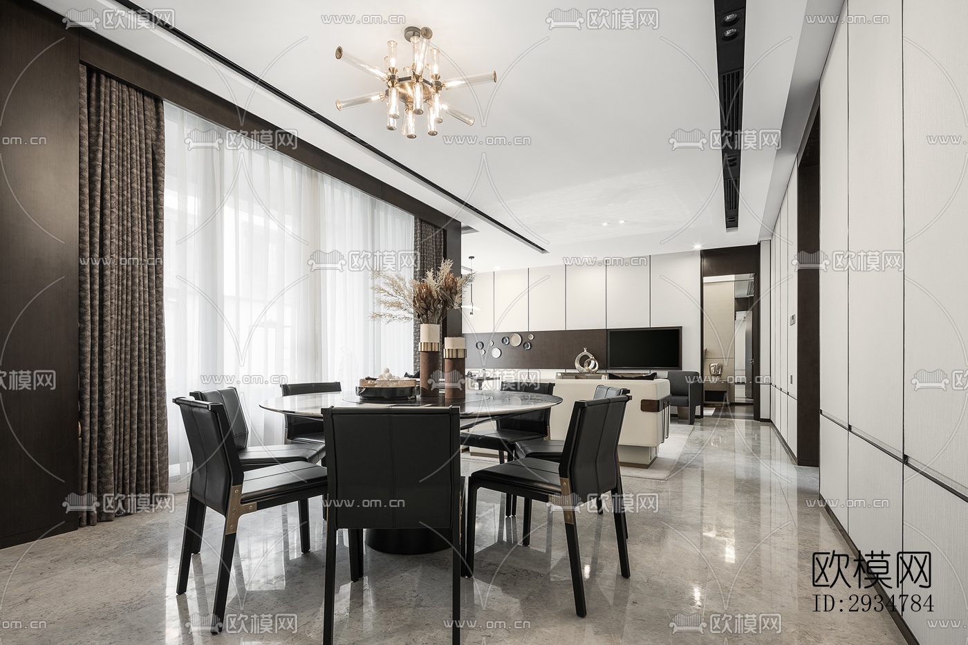 现代平层效果图下载（渲染图16）