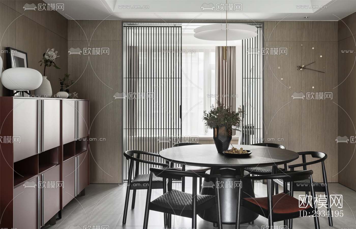 新中式复式效果图下载（渲染图10）