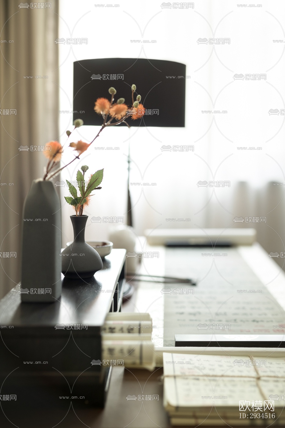 新中式平层效果图下载（渲染图13）