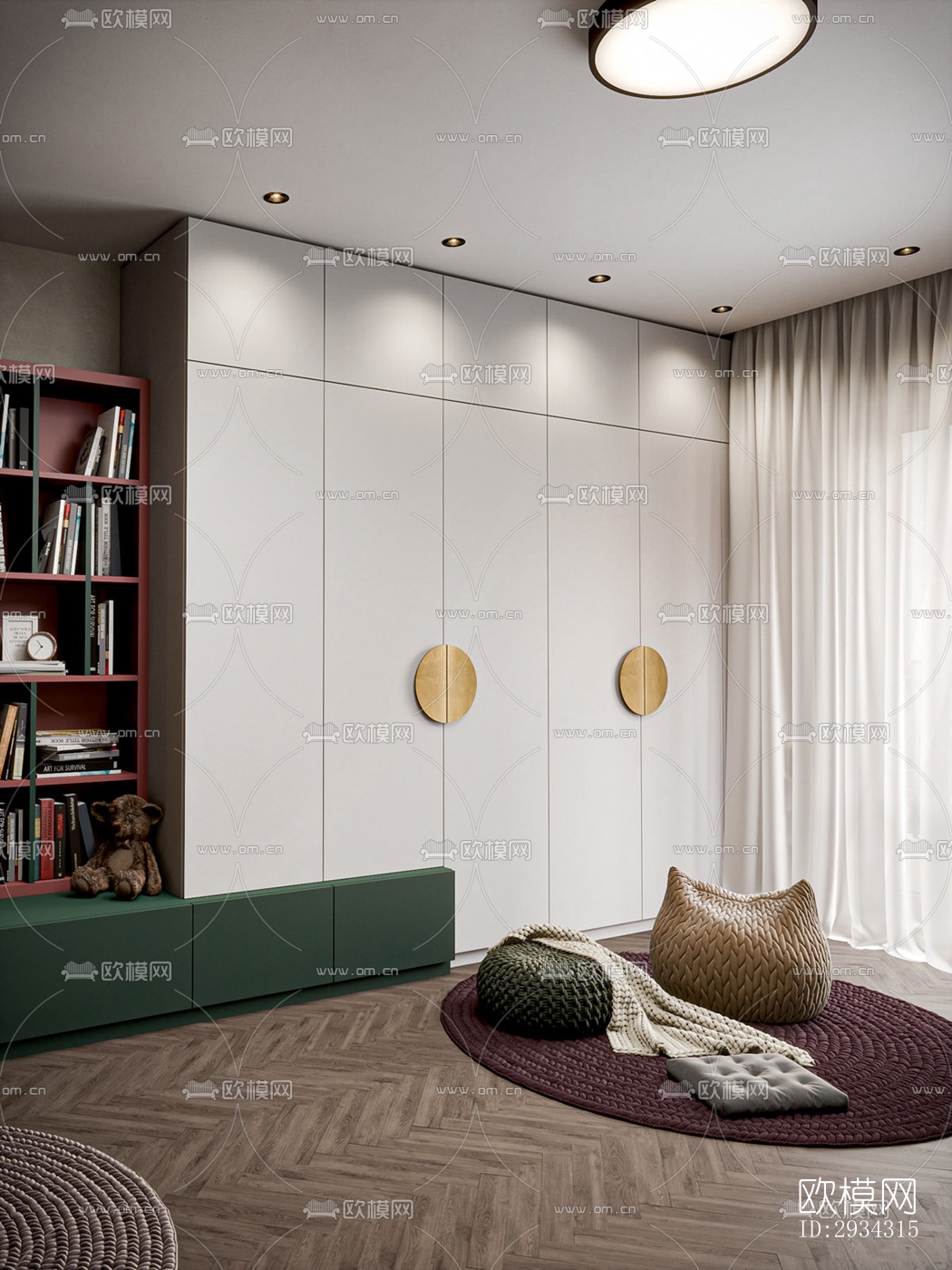 现代复式效果图下载（渲染图3）