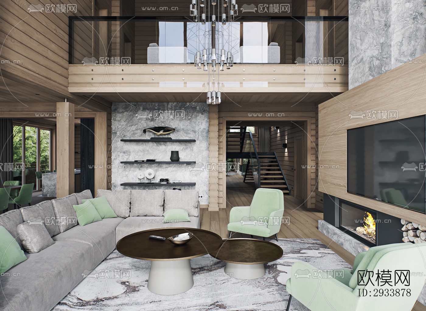 北欧别墅效果图下载（渲染图12）