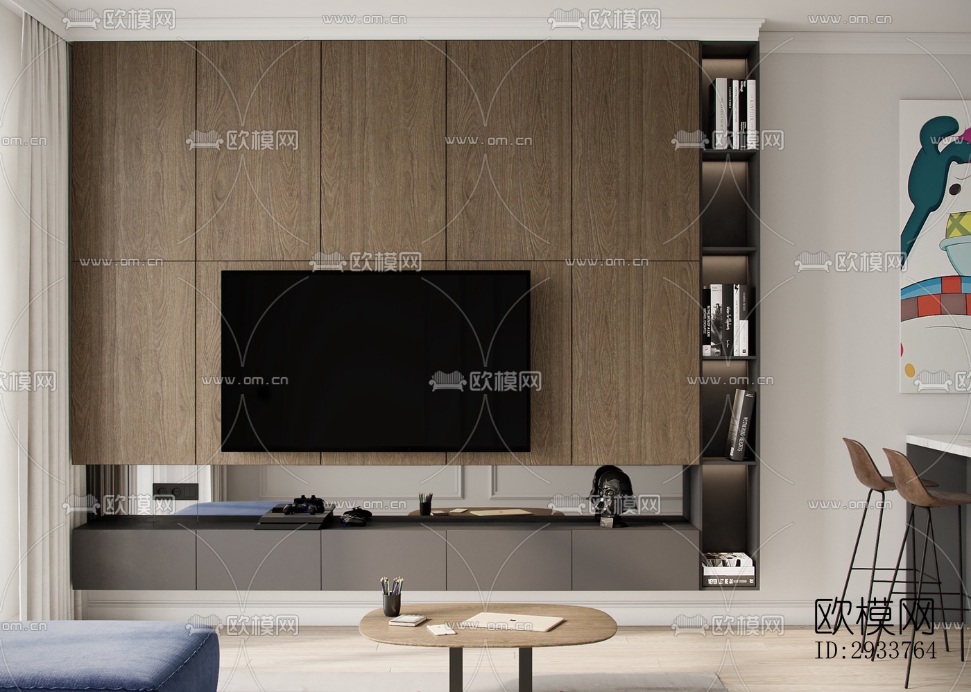 现代公寓效果图下载（渲染图1）