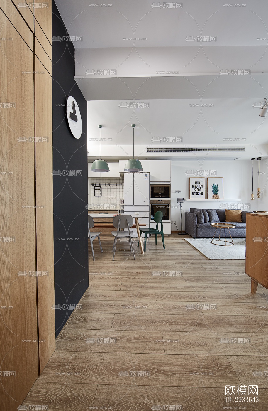 北欧公寓效果图下载（渲染图4）