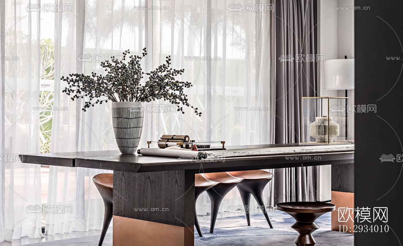 新中式别墅效果图下载（渲染图16）