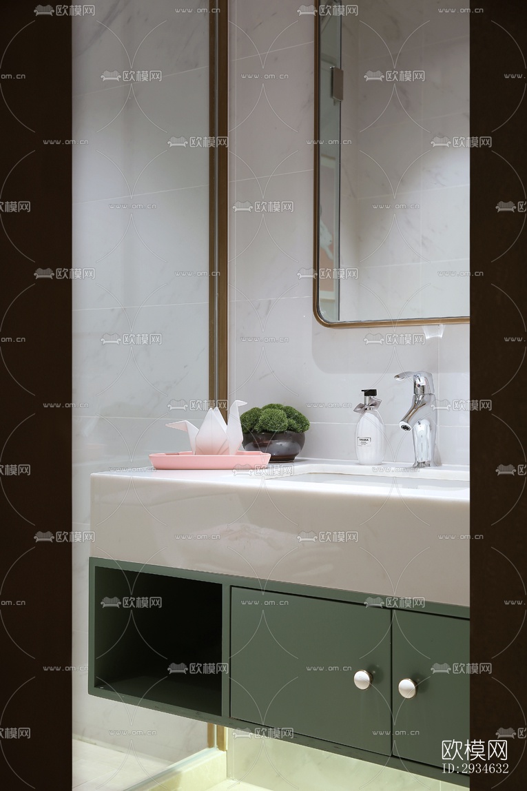 新中式平层效果图下载（渲染图16）