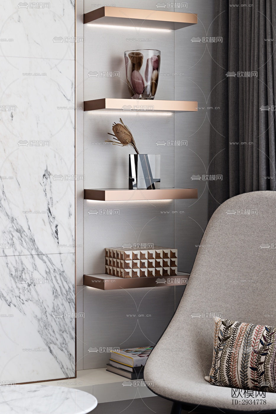 现代平层效果图下载（渲染图1）