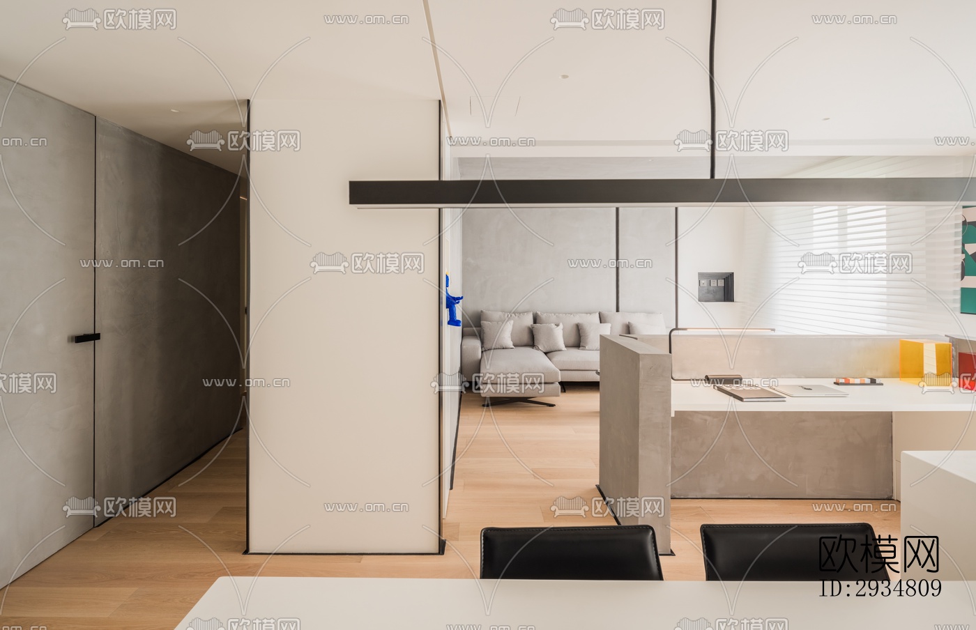 现代平层效果图下载（渲染图14）