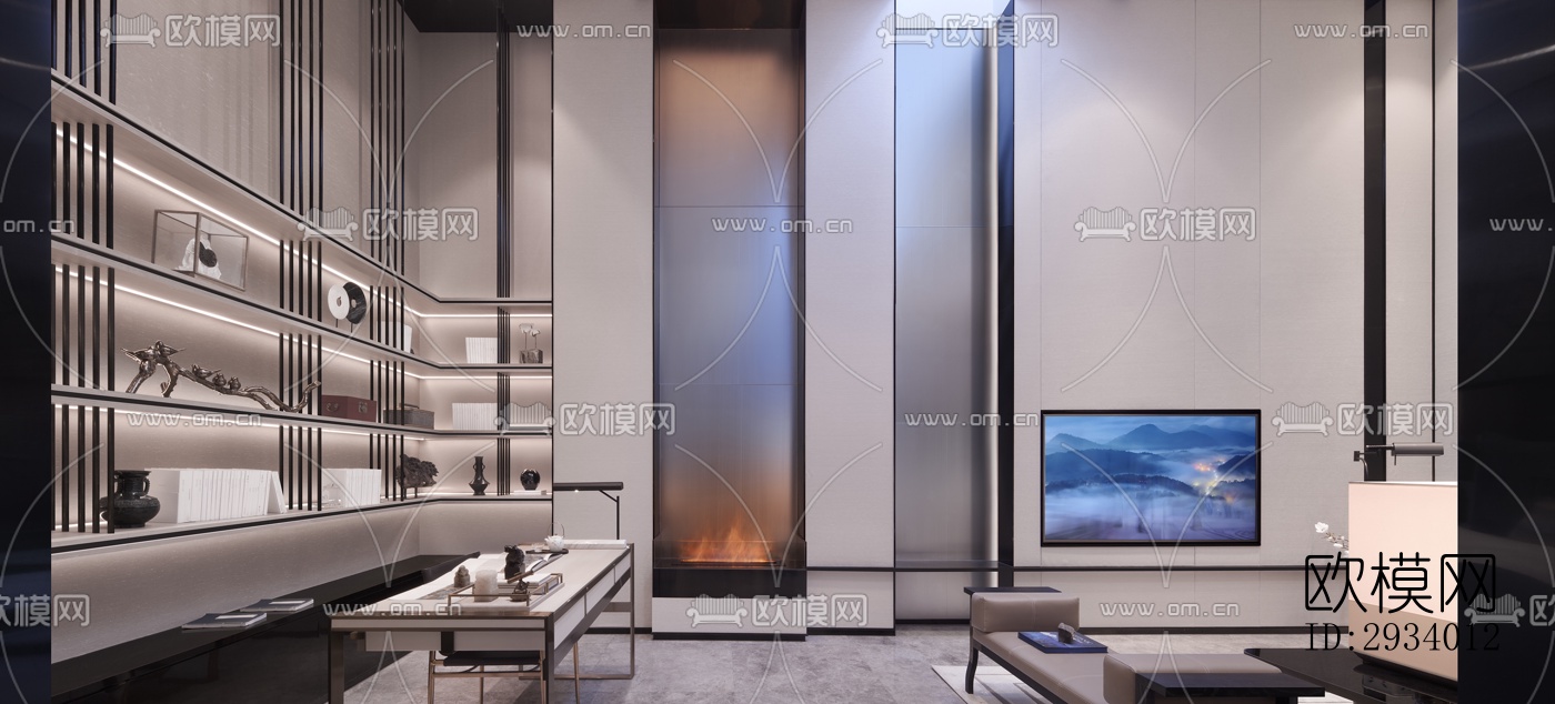 新中式别墅效果图下载（渲染图13）