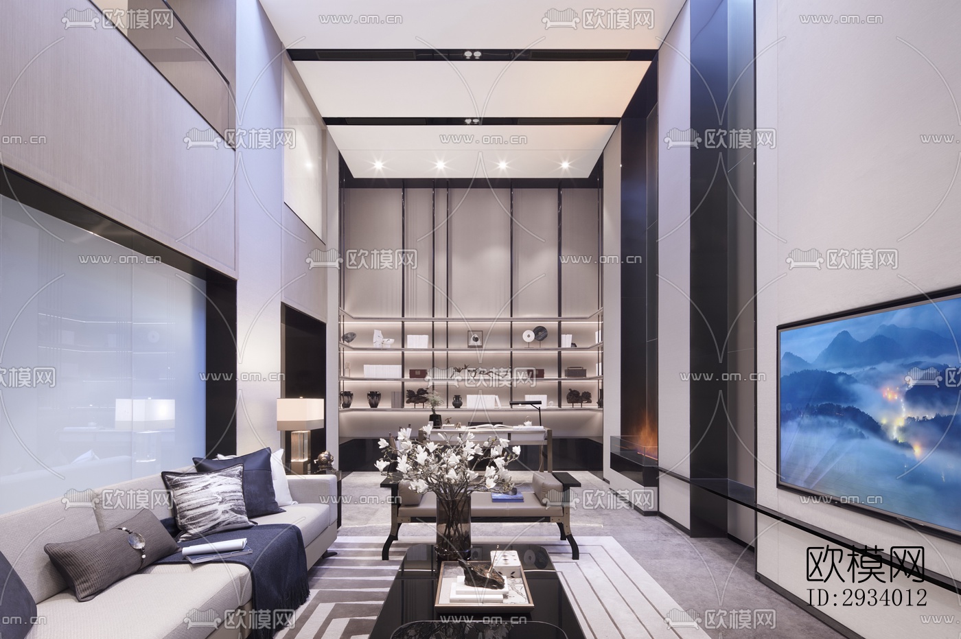 新中式别墅效果图下载（渲染图14）