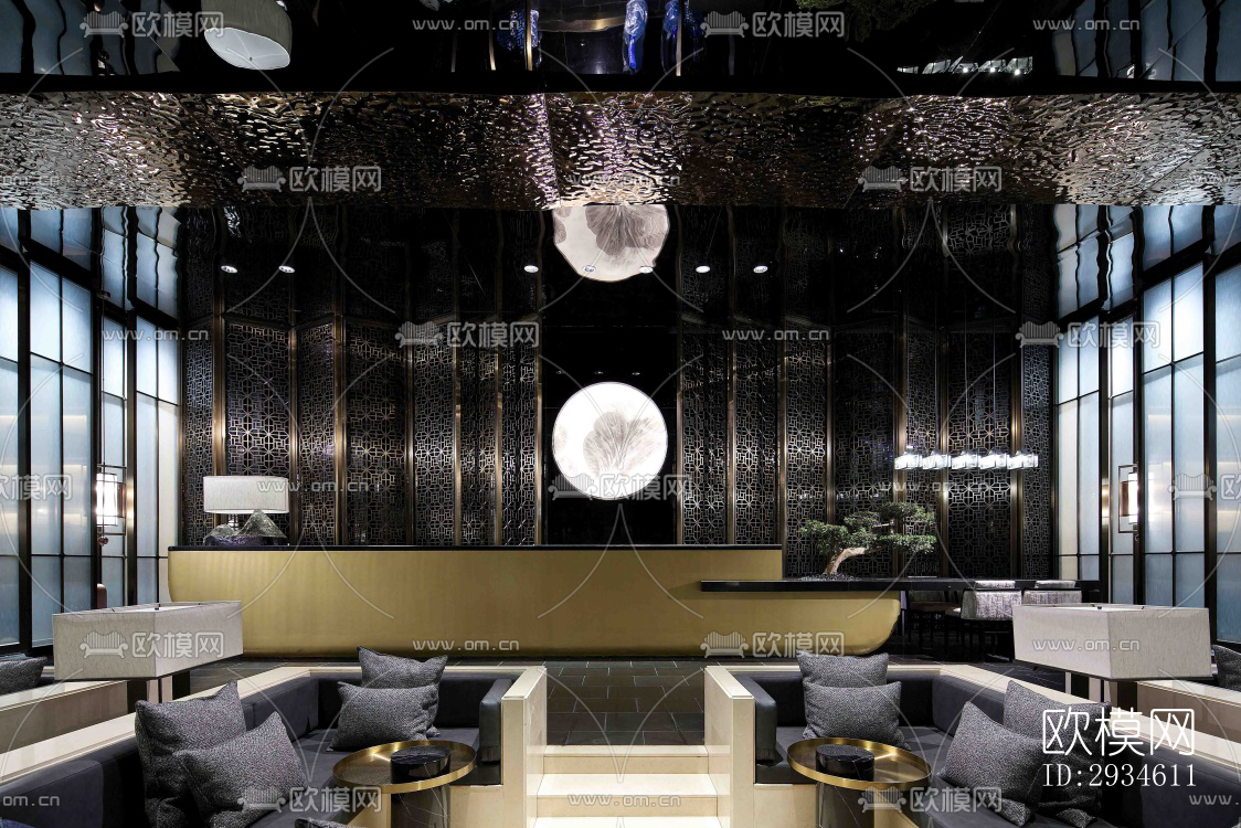 新中式平层效果图下载（渲染图16）