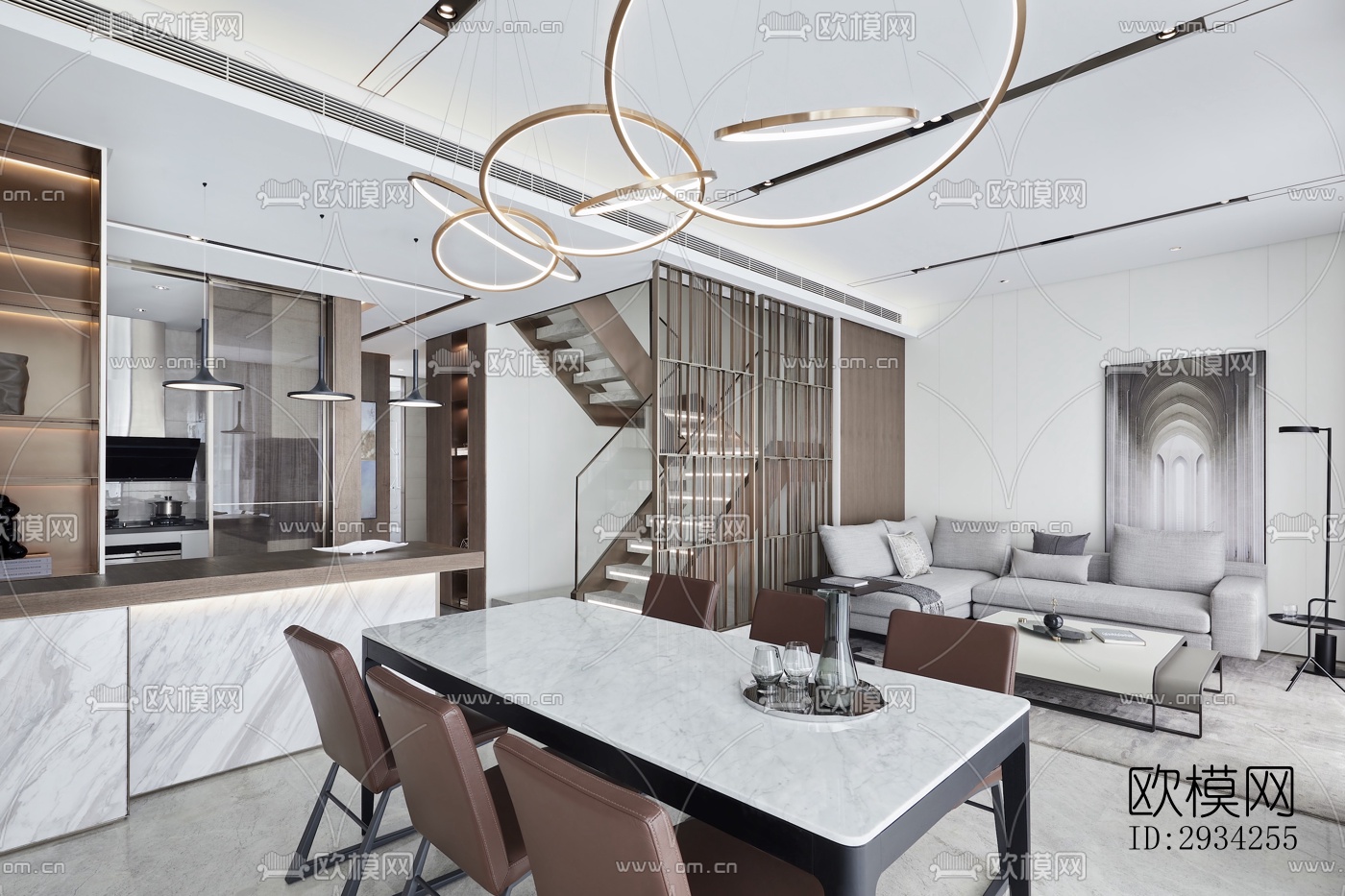 现代复式效果图下载（渲染图11）