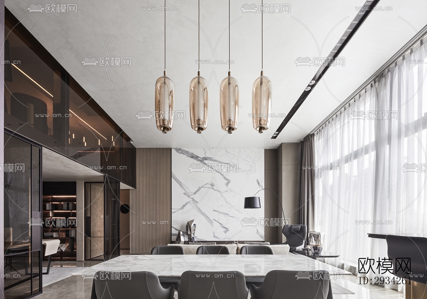 现代复式效果图下载（渲染图5）