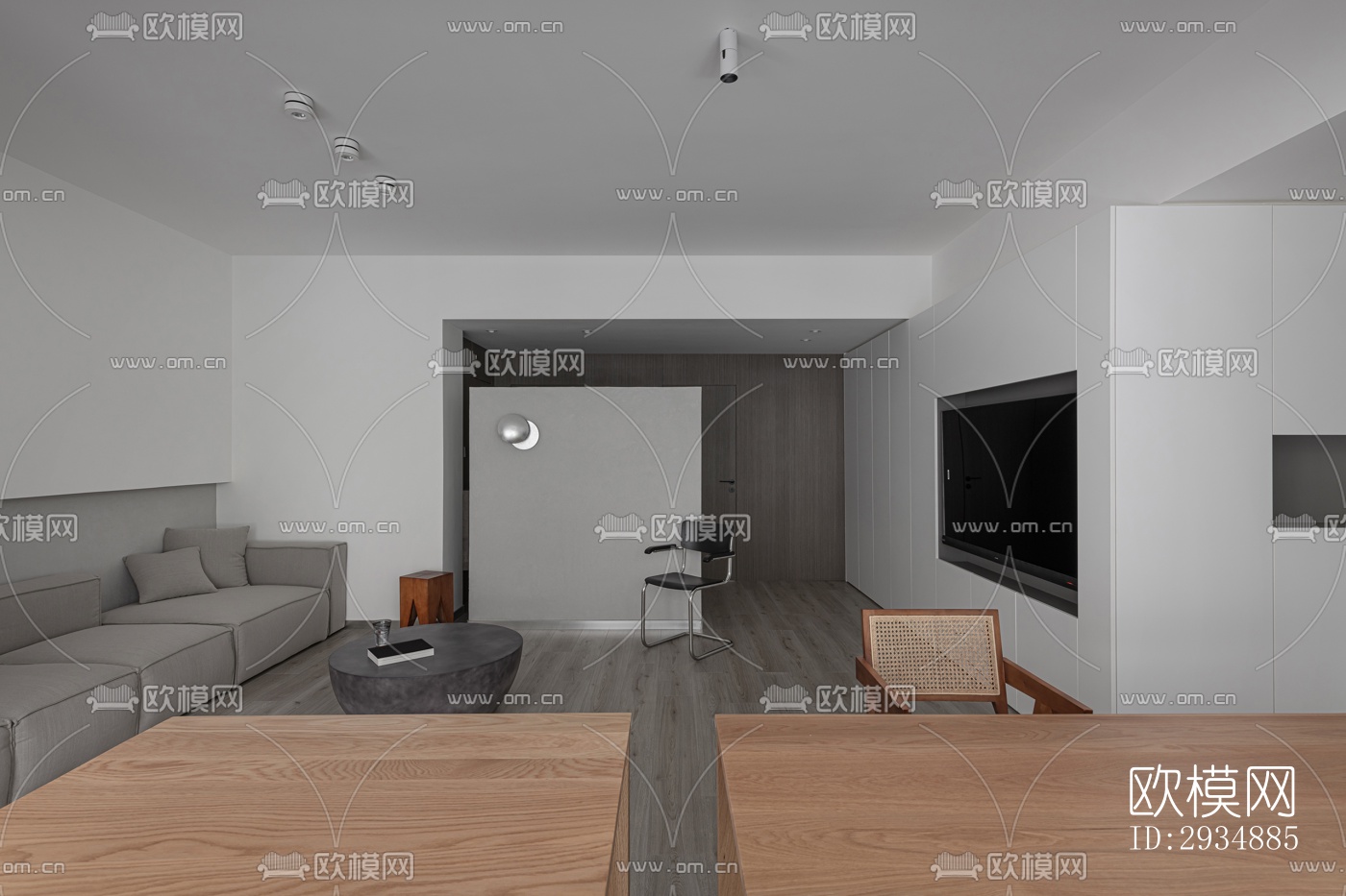 现代平层效果图下载（渲染图10）